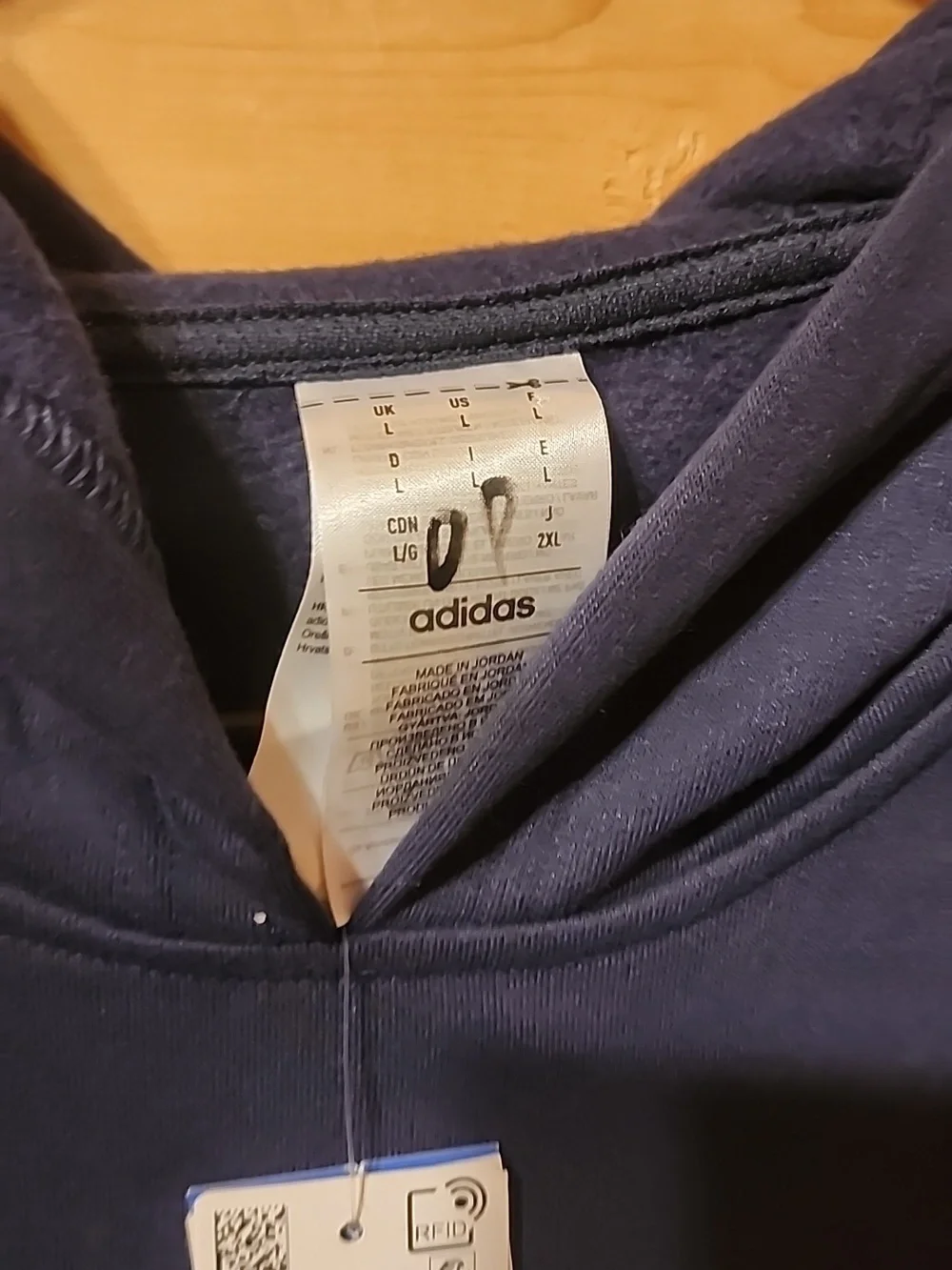 Adidas Pocket Zip Hoodie Mens Size Large NWT Navy Blue